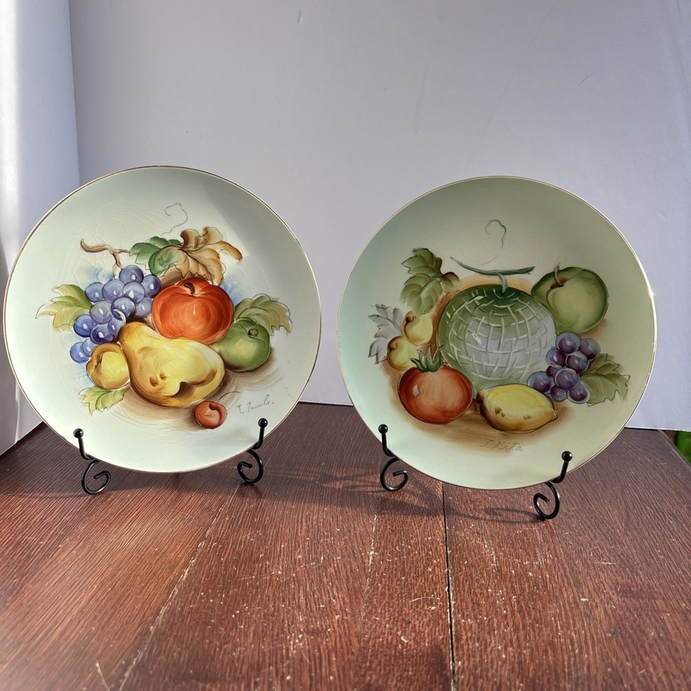 Empress Japan‎ Wall Hanging 8" Fruit Plates Set of 2 Granny's House Flash Back